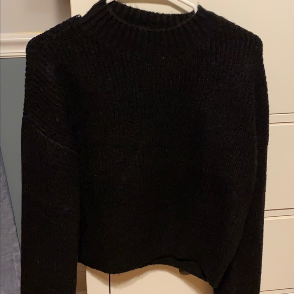 Black mock neck sweat her with bell sleeves